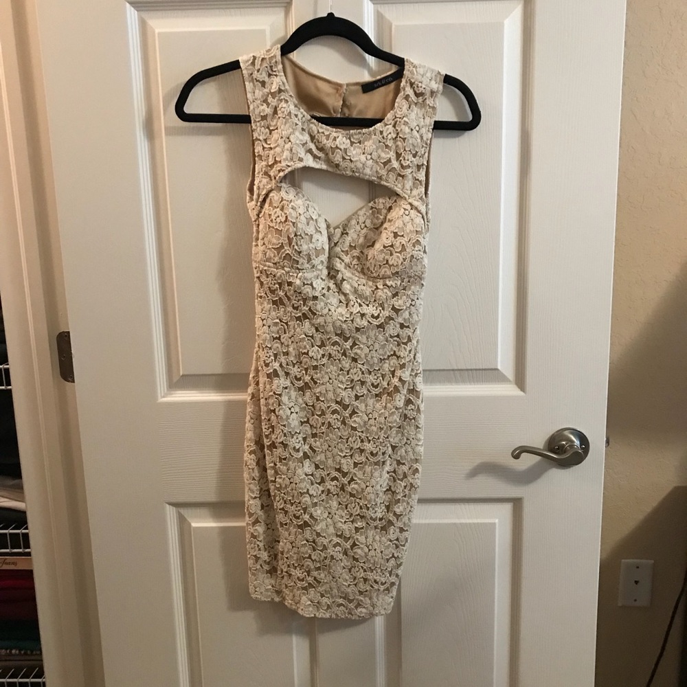 Sexy cream lace dress